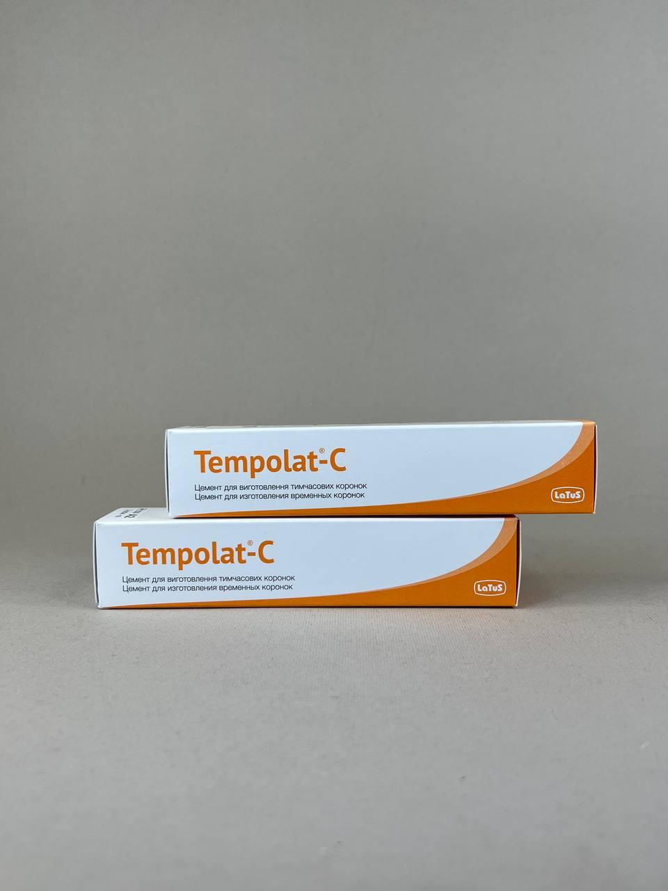 Tempolat-C (Темполат-Ц) цемент для тимчасових коронок, набір (основна паста 3.5г, каталізаторна паста 3.5г), - фото 1 - id-p2028203823