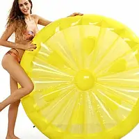 Оригінальний пляжний надувний матрац Intex Матрац надувний "Лимон" великий дитячий пліт для плавання круглий