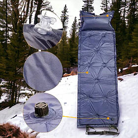 Матрац самонадувний для кемпінгу з подушкою 180*60 см у чохлі