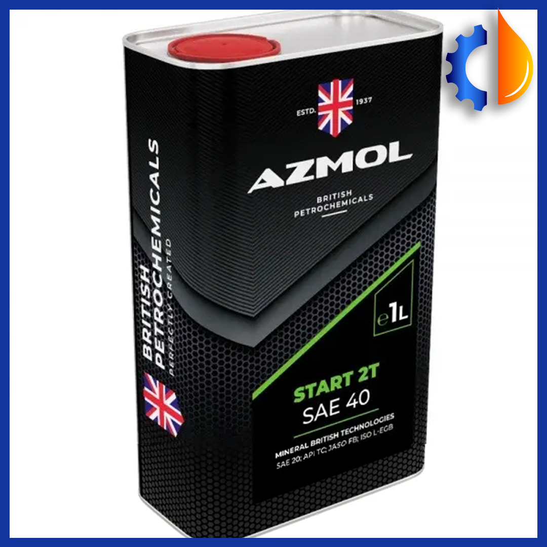 Мінеральна двотактна моторна олива Azmol Start 2T SAE 40 1 л, олива для човнових моторів і бензопилки