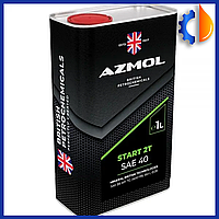 Мінеральна двотактна моторна олива Azmol Start 2T SAE 40 1 л, олива для човнових моторів і бензопилки