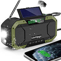 Libovgogo - Аварийное Bluetooth радио, водонепроницаемый динамик, фонарик, солнечная панель, 5000 мАч