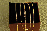Ланцюг Xuping Jewelry снейк з пласкими вставками 45 см 2 мм золотистий