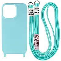 Чохол Cord case з кольоровим ремінцем на Apple iPhone 13 Pro Max (6.7") (Бірюзовий / Marine Green)