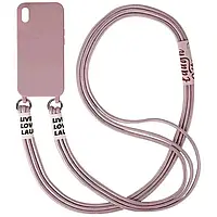Чохол Cord case з кольоровим ремінцем на Apple iPhone XR (6.1") (Рожевий / Pink Sand)