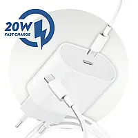 Комплект быстрой зарядки 20 Вт для Apple iPhone Foxconn, Сетевое зарядное устройство 20W USB-C Power Adapter