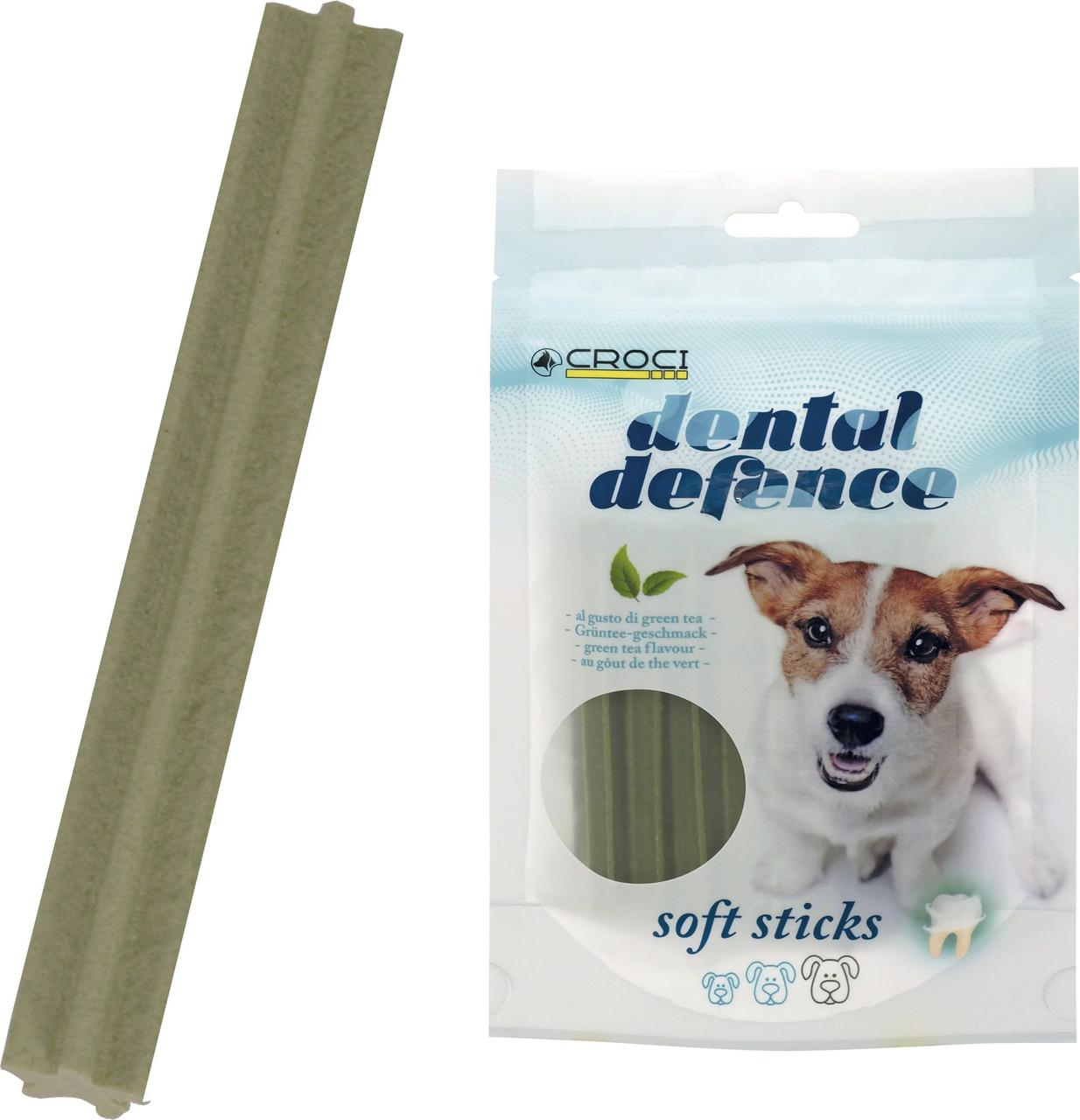 Ласощі для чистки зубів у собак з зеленим чаєм Croci Dental Defence Soft Sticks 60 г