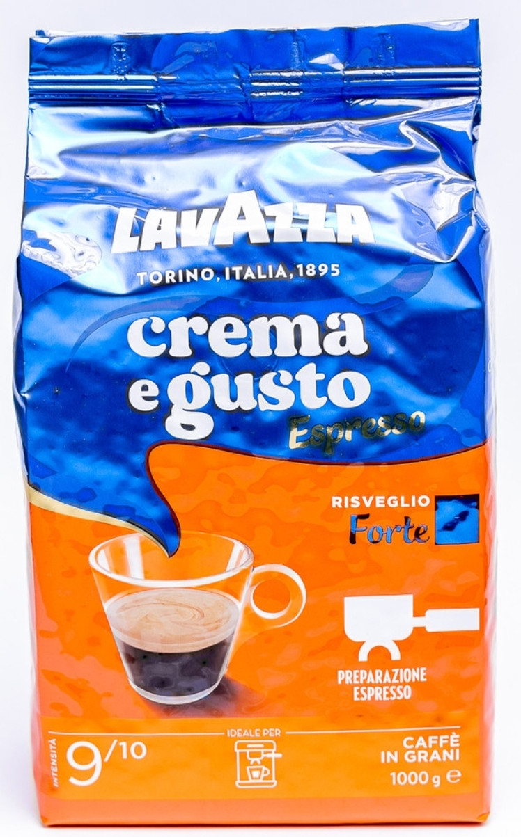 ОРИГІНАЛ! Кава зернова Lavazza Crema e Gusto Espresso Forte 1кг, Італія, фото 1