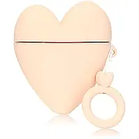 Силіконовий футляр Lucky Heart series для навушників AirPods 1/2 + кільце (Рожевий)