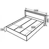 Ліжко 1400 Нордік у відтінках Дуб Крафт Золотий і Графіт,, фото 8