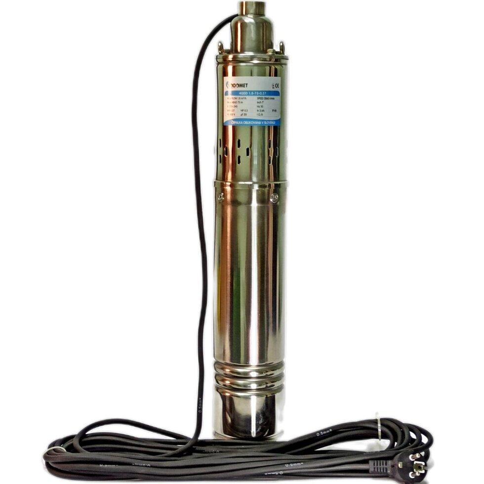 Глибинний насос для води свердловинний відцентровий шнекові Водомет в колодязь Vodomet 4 QGD 1.8-75-0.37 кВт Код/Артикул 6 Vodomet