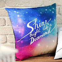 Подушка з принтом 30х30 см Shine bright like a diamond