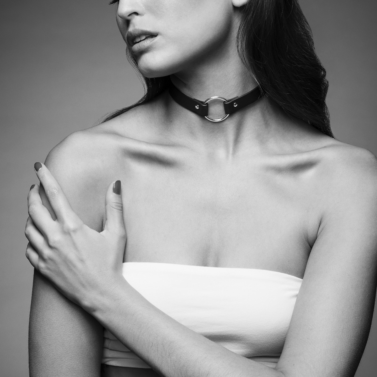 Чокер вузький з кільцем MAZE чорний Talla, фото 1