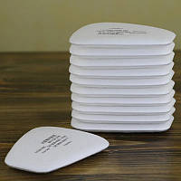 Набір бавовняних фільтрів KN95 для повнолицьових, напівлицьових масок та респіроторів (6200/7502/6800) комплект 10 шт