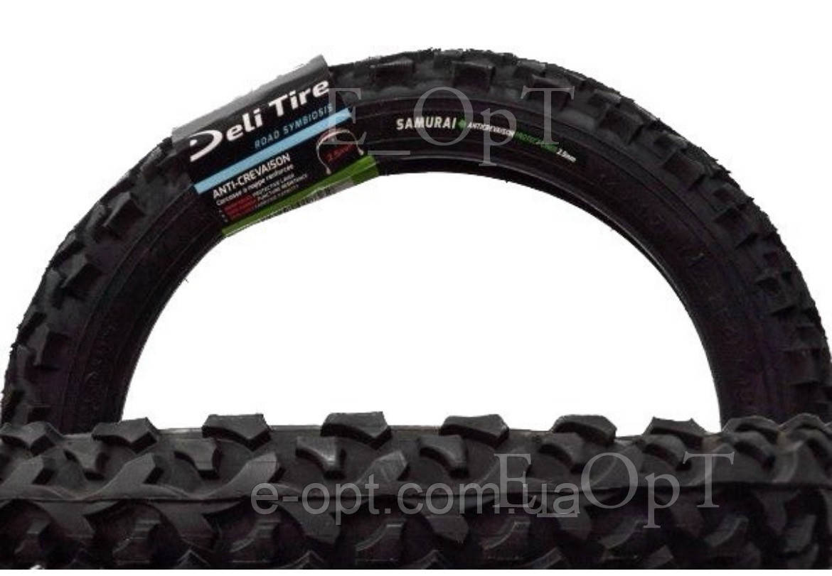 Покришка 14х1.75 на велосипед (Антипрокол) Deli Tire. Шина 14х1.75. Гума 14х1.75. Скат 14х1.75