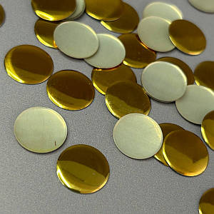 10г - Металострази термоклейові, монетка 15 мм - золото жовте