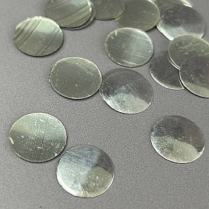 10г - Металострази термоклейові, монетка 15 мм - срібло
