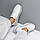 Модні шкіряні білі кросівки натуральна шкіра з перфорацією на потовщеній підошві, фото 8