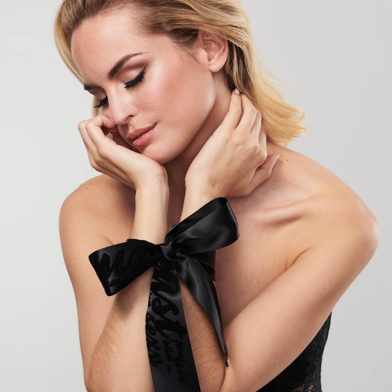 Атласні стрічки для фіксації рук чорні Silky Sensual Bijoux Indiscrets Кайф, фото 1