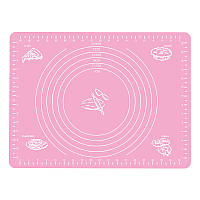 Силиконовый коврик Protech 7466 для раскатывания и выпечки теста 30x40 см Розовый