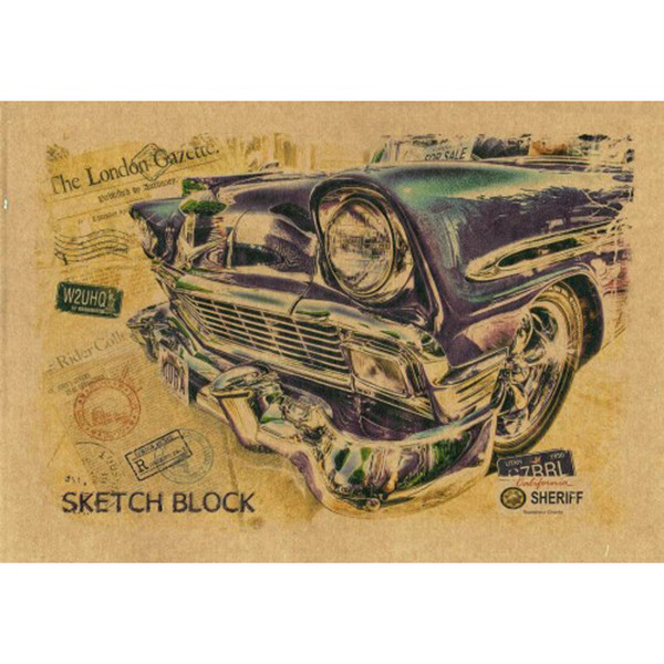 Альбом для малювання А4 Офорт Крафт Авто 40 аркушів АА4240 скоба, фото 1