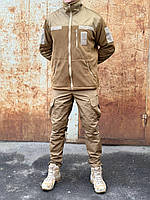 Комплект тактический флисовая кофта + штаны рипстоп. Демисезонный костюм койот тактический