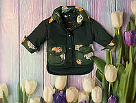Куртка-рубашка для мальчика на весну из плащевки мемори цвета хаки р. 104-152 128-134