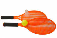 Детские ракетки для тенниса или бадминтона M 5675 с мячиком и воланом (Оранжевый) - MiniLavka