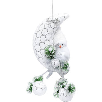 Новорічна прикраса "Сніговик із прикрасою" 116327, 25 x 32 см — MiniLavka