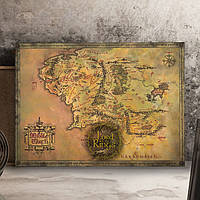 Металлический плакат Властелин Колец "Карта №2" / The Lord of the Rings