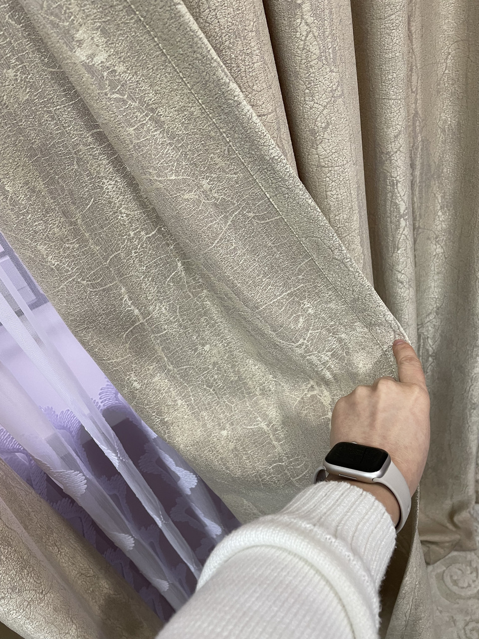 Штора 1,50 х 2,60 висота, з креш ефектом бежеві, фото 1