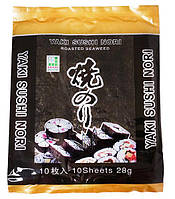 Сушені водорості норі для суші Yaki Sushi Nori Китай, 10 аркушів, 28 г