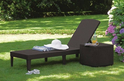 Шезлонг пластиковий Keter Jaipur Sun lounger, віскі коричневий, фото 2