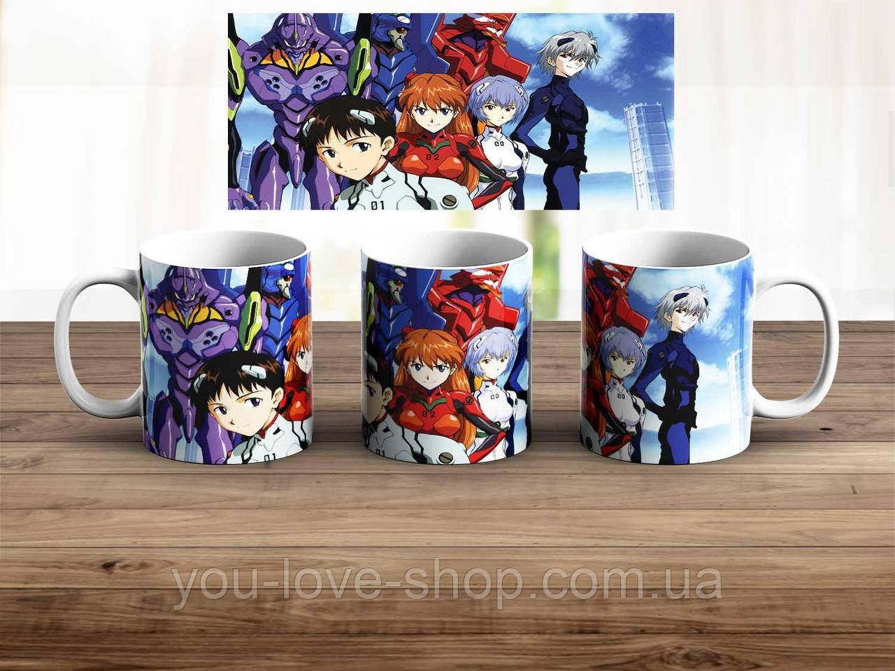 Чашка Evangelion "Персонажі та Єви" / Кухоль Євангеліон