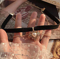 Вінтажне чорне намисто з підвіскою у вигляді серця любов для жінок, подарунки