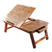 Бамбуковий столик для ноутбука UF4, переносний столик для ноутбуків універсальний CLAS