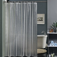 Шторка для ванной 3D Серый, занавеска-шторка для ванной комнаты, штора для душа CLAS