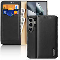 Шкіряний чохол книжка Dux Ducis Hivo RFID Blocking з кишенею для візиток для Samsung Galaxy S24 Ultra Black