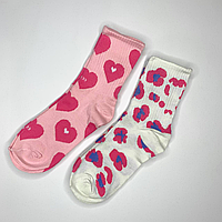 Теплые женские носки Размер 36-40 с сердечками милые