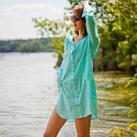 Женская пляжная туника, бирюза