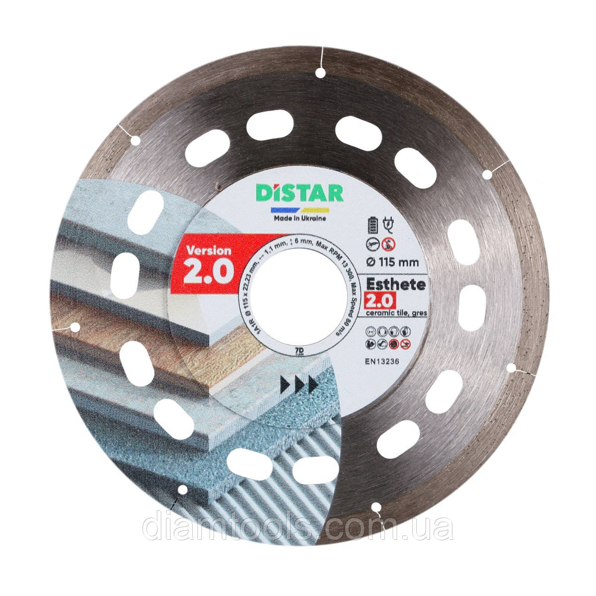 Диск алмазний відрізний по кераміці Distar Esthete 2.0 115x1.1x6x22.23