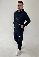 Модный мужской спортивный костюм Найк хаки, весенний комплект кофта и штаны для парней, цвета в ассортименте Темно-синий, S