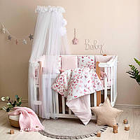Комплект постельного белья для новорождённого Happy night Бабочки, цвет пудра