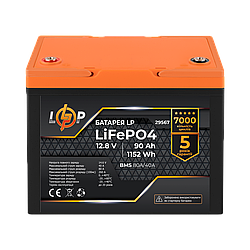 Акумулятор LP LiFePO4 12V (12,8V) - 90 Ah (1152Wh) (BMS 80A/40A) пластик