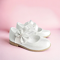 Детские праздничные белые туфельки, нарядная обувь для девочек с супинатором. Размер: 21-25 24