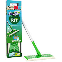 Швабра Swiffer kit набор (швабра, 3 влажных салфеток и 8 сухих)