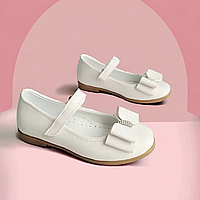 Детские праздничные белые туфельки, нарядная обувь для девочек с супинатором. Размер:26,28 28