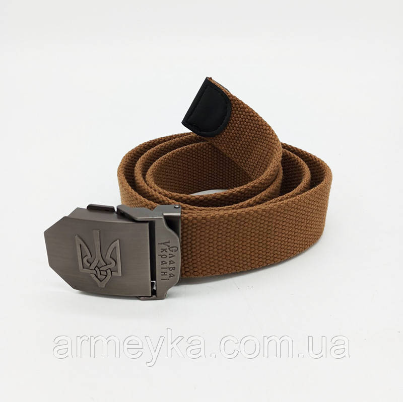 Ремінь брючний 4 см, пряжка з тризубом койот нейлон PRC