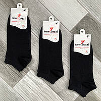 Носки подростковые демисезонные хлопок короткие ВженеBOSSі, размер 23 (36-38), чёрные, 012802