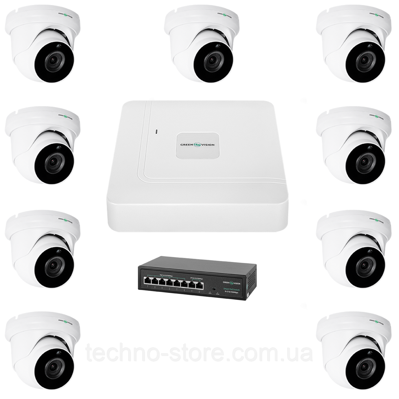 Комплект відеоспостереження на 9 камер GV-IP-K-W77/09 5MP